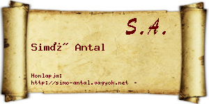 Simó Antal névjegykártya